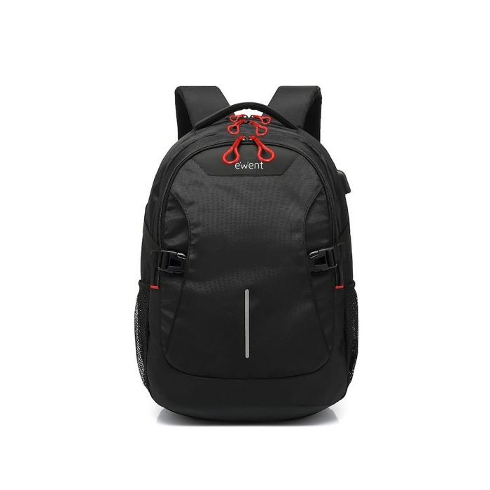 Ewent EW2526 Mochila para Portatil hasta 15" - Puerto USB - Tirantes Ajustables - color Negro