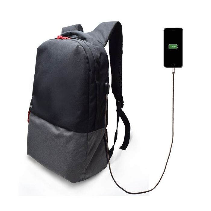 Ewent EW2529 Mochila para Portatil hasta 17" - Puerto de Carga USB - a Prueba de Agua - Color Negro