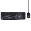 Ewent Paquete con Cable KB+RATON - Teclado de Oficina -Cable USB-A de 1.35m - Raton de oficina - 1000dpi - Cable USB-A de 1.35m - Color Negro