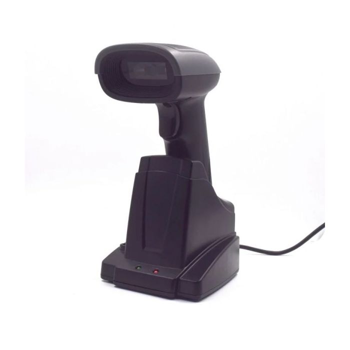 Ewent EW3440 Lector de Codigos de Barras 1D/2D Inalambrico - Wireless y Bluetooth - Autonomia hasta 7h - Base Inteligente - Color Negro