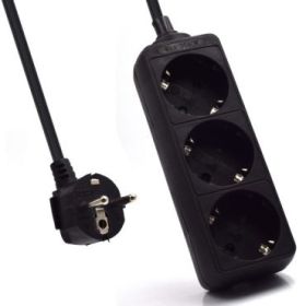 Ewent Regleta de Energia 3 Enchufes - 16A Enchufe Schuko - Color Negro