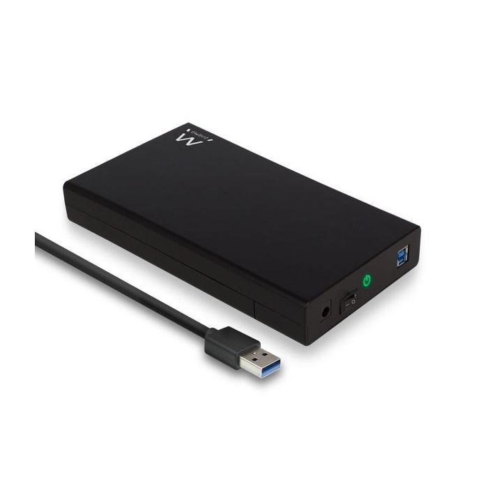 Ewent EW7056 Caja Externa para Disco Duro SATA de 3.5" -sin Tornillos - USB 3.2 - Cable 80cm - Color Negro