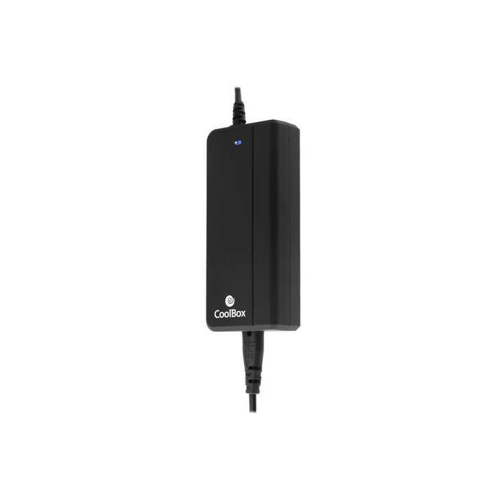 CoolBox Cargador de Portatil Automatico Universal 90W - Puerto USB 2.1A para Smartphones y Tablets - 14 Conectores Diferentes - Cable 1,50m Alimentación / 1m Cargador