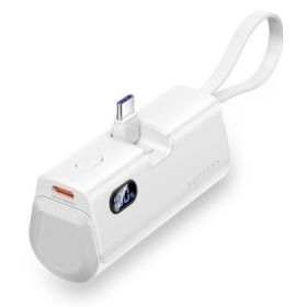 Vention PowerBank 4800mAh - USB-C - Carga Rapida 22.5W - Conector Plegable - Color Blanco
