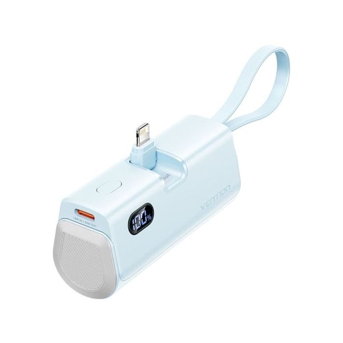 Vention PowerBank 4800mAh - Lightning - Carga Rapida 22.5W - Conector Plegable - Color Azul