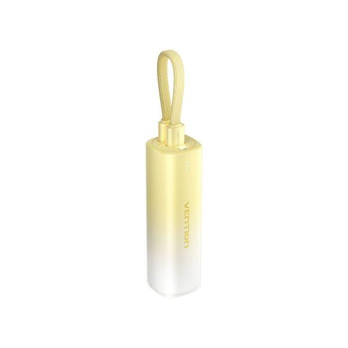 Vention PowerBank 5000mAh - USB-C, Lightning - Carga Rapida 20W - Color Amarillo