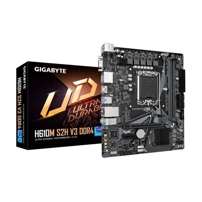 Gigabyte H610M S2H V3 Placa Base Intel1700 2x DDR4 - M.2, SATA, PCIe4.0 - HDMI, DisplayPort, VGA, RJ-45, USB 3.2 - MicroATX