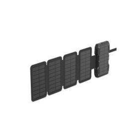 Head Powerbank Solar 10.000mAh 22.5W - Carga Solar con 5 Paneles - Con Power Delivery, Carga Simultanea, Carga Inalambrica - Pantalla LCD y Linterna - Color Negro