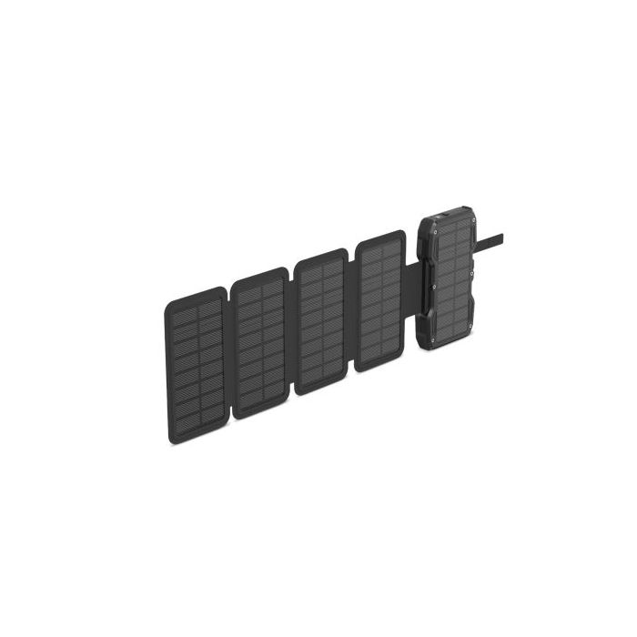 Head Powerbank Solar 10.000mAh 22.5W - Carga Solar con 5 Paneles - Con Power Delivery, Carga Simultanea, Carga Inalambrica - Pantalla LCD y Linterna - Color Negro