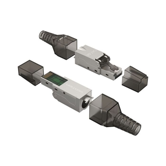 Vention Conector para Cable de Red RJ45 Cat.6 FTP - Sin Herramientas - Color Gris