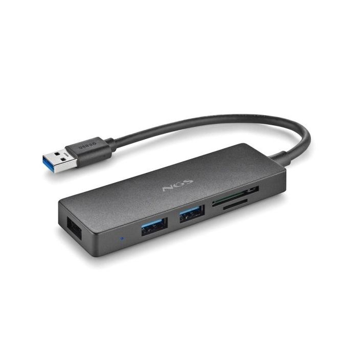 NGS IHUB Reader Hub USB 3.0 - 3 Puertos USB 3.0 - 1 Ranura SD - 1 Ranura MicroSD