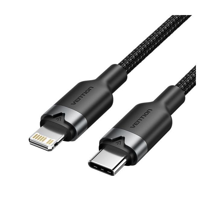 Vention Cable USB-C a Lightning 3A 27W - 1m - Trenzado - Color Negro