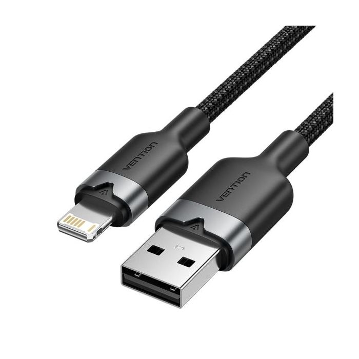 Vention Cable USB-A a Lightning 2.4A - 1m - Trenzado - Color Negro