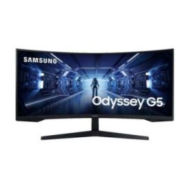 Samsung Odyssey G5 Monitor Curvo LED 34" UltraWide QHD 165Hz - AMD FreeSync - Respuesta 1ms - 21:9 - HDMI, DP - VESA 75x75 - Color Negro