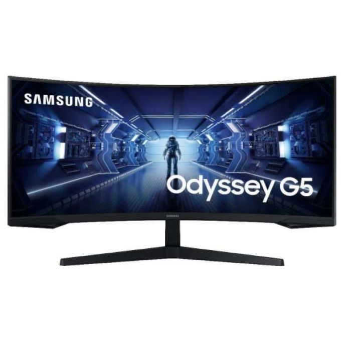 Samsung Odyssey G5 Monitor Curvo LED 34" UltraWide QHD 165Hz - AMD FreeSync - Respuesta 1ms - 21:9 - HDMI, DP - VESA 75x75 - Color Negro