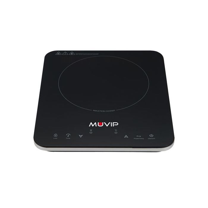 Muvip Cocina de Induccion 2000W - 10 Niveles de Potencia - Temporizador - Control contra el Sobrecalentamiento - Bloqueo Infantil