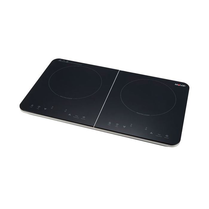 Muvip Cocina de Induccion Doble 3500W - 10 Niveles de Potencia - Temporizador - Control contra el Sobrecalentamiento - Bloqueo Infantil