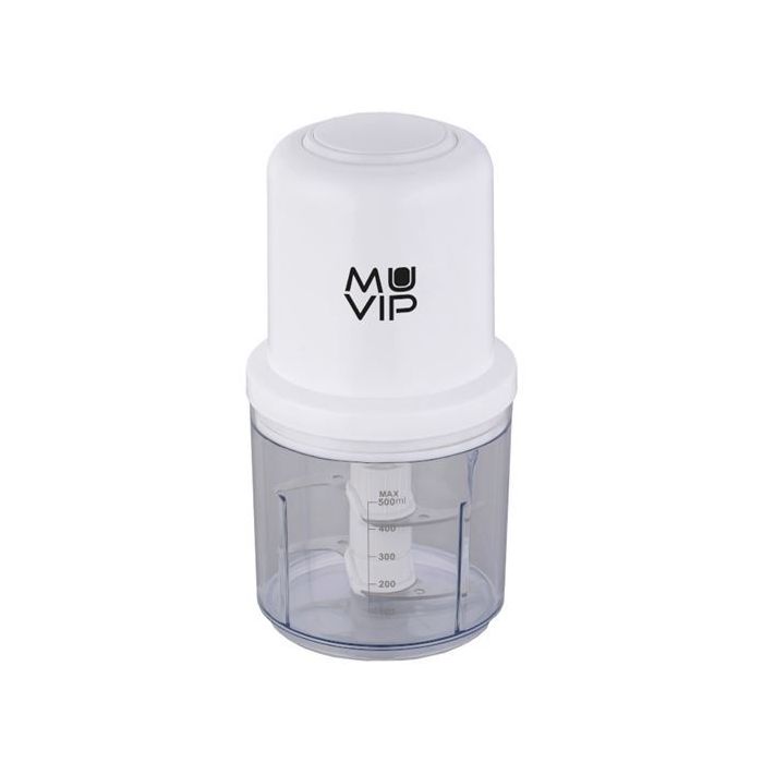 Muvip Picadora de Alimentos 400W - Recipiente con Capacidad 0.5L - Cuchillas de Acero Inoxidable - Botón para Control de Velocidad