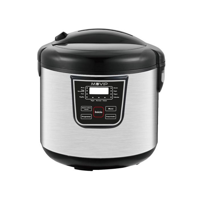 Muvip Olla a Presion Electrica - 5 Litros - 11 Programas Disponibles - 900W - Display LED - Acero Inoxidable - Totalmente Desmontable - Control de Tiempo y Temperatura