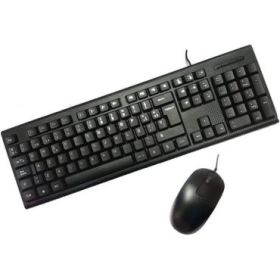 Coolbox PcCase KTR-001 Pack USB Teclado 105 Teclas + Raton 3 Botones - Uso Ambidiestro - Color Negro