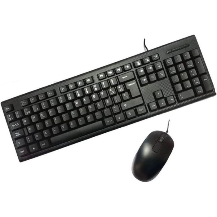 Coolbox PcCase KTR-001 Pack USB Teclado 105 Teclas + Raton 3 Botones - Uso Ambidiestro - Color Negro