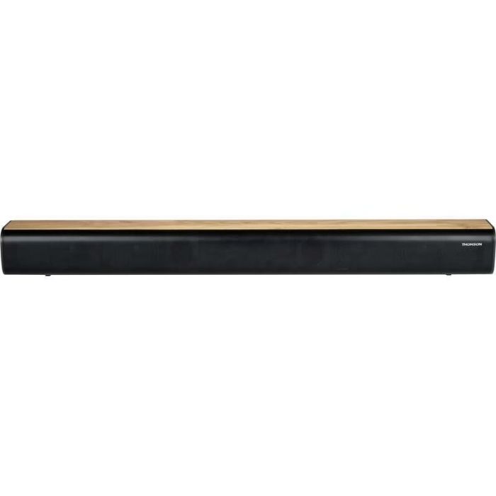 Thomson SB402BT Barra de Sonido 200W - Bluetooth 5.0 - Entrada de Audio de TV, Optica,  AUX-IN de 3,5mm y Lector USB - Color Madera/Negro