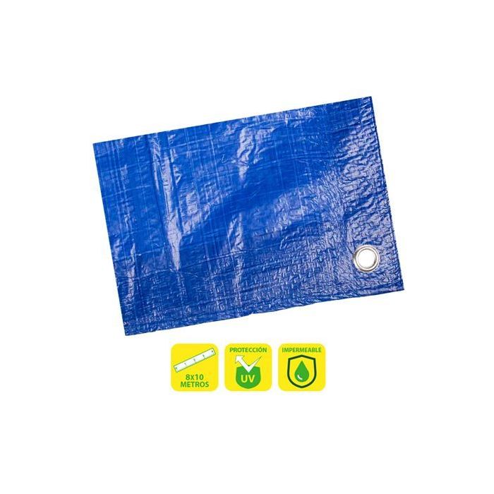 Sungarden Toldo / Lona con Ojales de Metal 8x10m - Color Azul