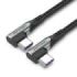 Vention Cable USB-C 2.0 a USB-C 2.0 5A 100W - 0.5m - Trenzado - Acodado en los Dos Extemos - Color Gris