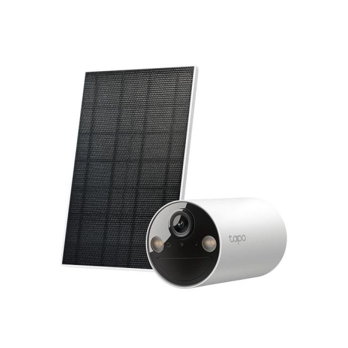 TP-Link TC82 Kit Camara de Seguridad IP WiFi  2K 3MP + Panel Solar Tapo A201 - Para Interior y Exterior - Vision Nocturna - Deteccion Mediante IA - Zona de Actividad Personalizable - Resistente al Agua y al Polvo IP65