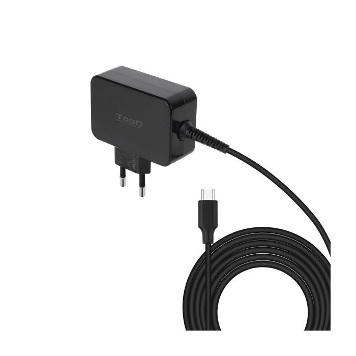 Tooq Cargador de Portatil GaN USB-C/PD 45W - Cable de 1.80m - Color Negro