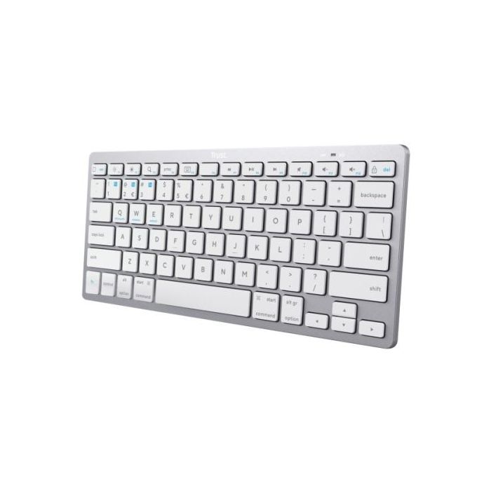 Trust Mini Teclado Ultrafino Inalambrico - Conectividad Bluetooth 4.0 - Idioma Español - Color Gris