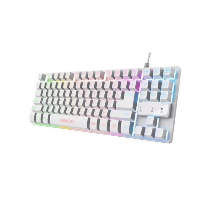 Trust Teclado de Membrana USB - Iluminacion LED - Cable de 1.35m - Color Blanco