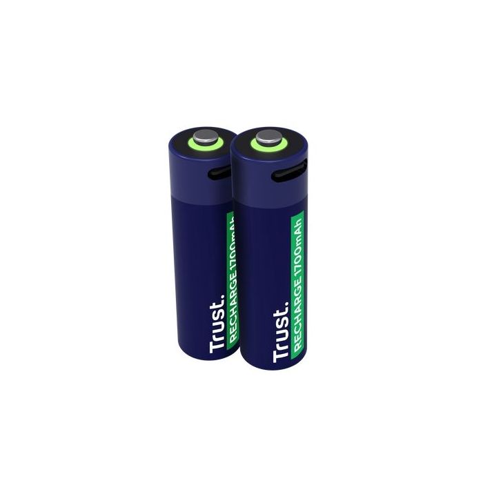 Trust Pack de 2 Pilas Recargables 1700 mAh AA
