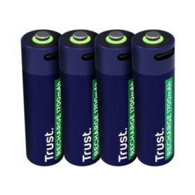 Trust Pack de 4 Pilas Recargables 1700 mAh AA