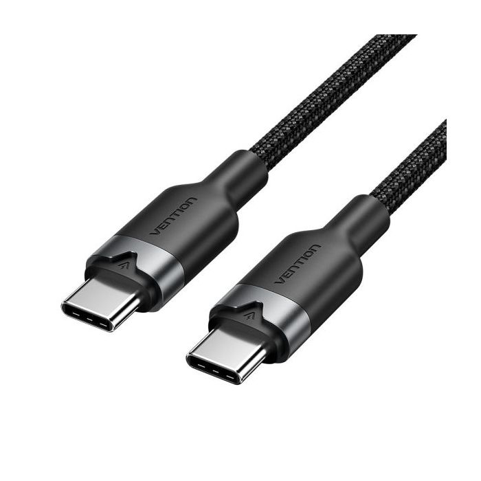 Vention Cable USB-C a USB-C 3A 60W - 1m - Trenzado - Color Negro