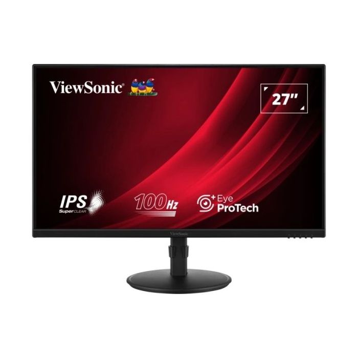 Viewsonic Monitor 27" LED IPS FullHD 100Hz - Respuesta 5ms - Ajustable en Altura, Giratorio e Inclinable -16:9 - VGA, HDMI, DisplayPort - VESA 100x100 - Color Negro