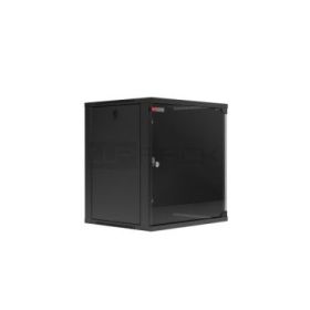 WP RWA-09604-B Armario Mural 9U Fondo 450 - Puerta de Cristal - Cerradura de Seguridad - Color Negro