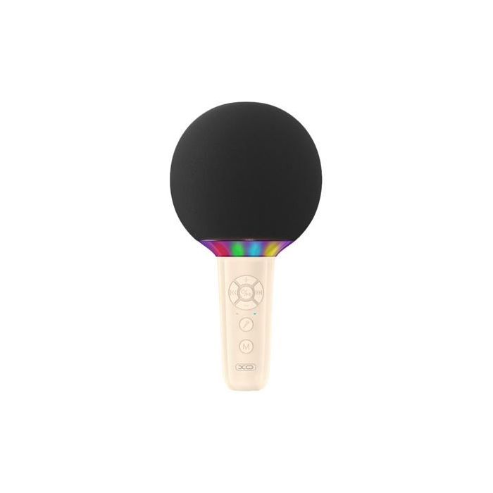 XO BE50 Microfono Inalambrico - Karaoke - 5W - Bluetooth 5.3 - Iluminacion LED - Autonomia Máxima 3h - Color Beige