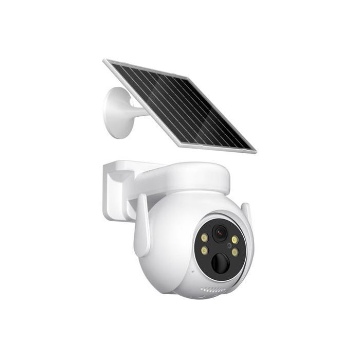 XO CR10 Camara Vigilancia WiFi - Motorizada 355º - Deteccion de Movimiento - Vision Nocturna - IP66 - Sonido Bidireccional - Panel Solar