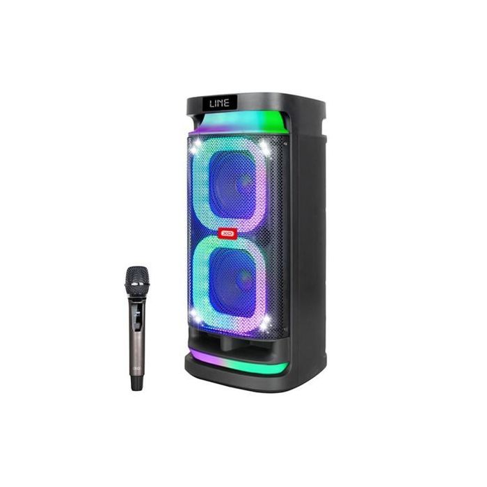 XO F58 Altavoz Karaoke - Bluetooth - 40W - Iluminacion RGB - Microfono Inalambrico Incluido - Entrada para Instrumentos y Microfonos Adicionales - Color Negro