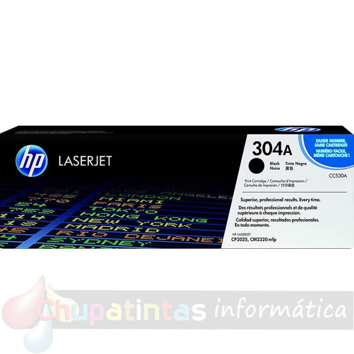 HP CC530A Negro Cartucho de Tóner Original - 304A
