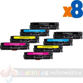 HP 304A/305X/305A/312X/312A Pack de 8 Cartuchos de Tóner Genéricos