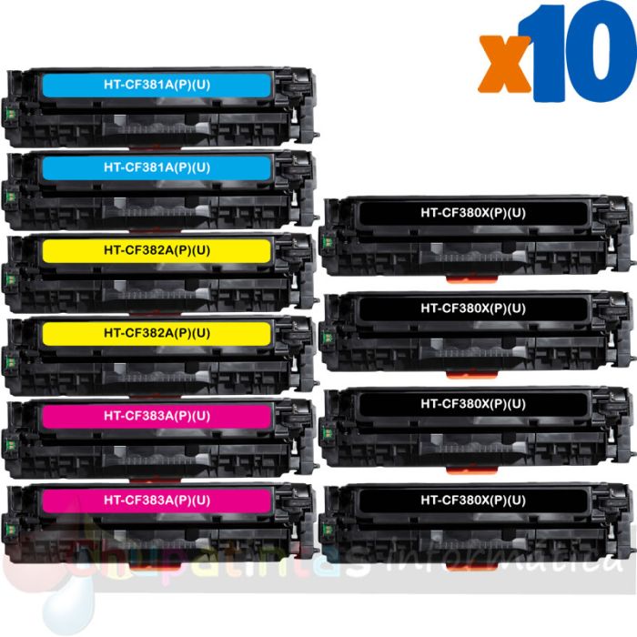 Canon 718 Pack de 10 Cartuchos de Tóner Genéricos