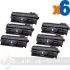 HP CE505A/CF280A Negro Pack de 6 Cartuchos de Tóner Genéricos - Reemplaza 05A/80A
