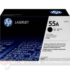 HP CE255A Negro Cartucho de Tóner Original - 55A
