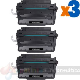 HP CE255X Negro Pack de 3 Cartuchos de Tóner Genéricos - Reemplaza 55X