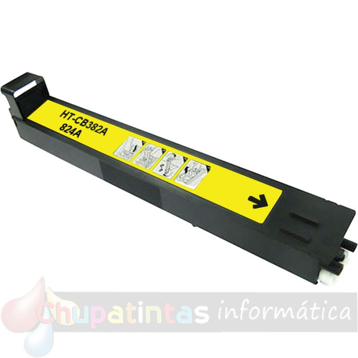 HP CB382A Amarillo Cartucho de Tóner Genérico - Reemplaza 824A-1