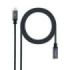 Nanocable Cable Prolongador USB-C 3.2 Macho a USB-C 3.2 Hembra - Gen2x2 20Gbp - 100W 5A - 4K 60Hz - 1 Metro - Mallado - Color Negro