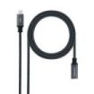 Nanocable Cable Prolongador USB-C 3.2 Macho a USB-C 3.2 Hembra - Gen2x2 20Gbp - 100W 5A - 4K 60Hz - 1 Metro - Mallado - Color Negro