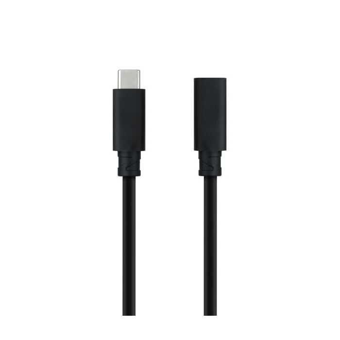 Nanocable Cable Prolongador USB-C 3.2 Macho a USB-C 3.2 Hembra - Gen2x2 20Gbp - 100W 5A - 4K 60Hz - 1.5 Metros - Color Negro